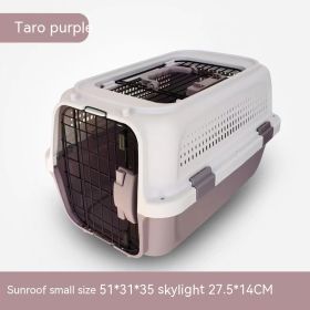 Outing Pet Cat Air Consignment Suitcase (Option: Purple-Large With Skylight)