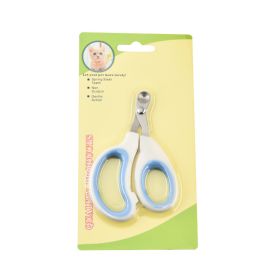 Pet Cat Round Hole Limit Nail Scissors (Option: White And Blue)