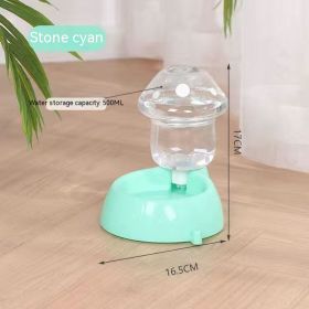 Automatic Pet Feeder Cat Rice Bowl (Option: Green Mushroom Water Fountain)