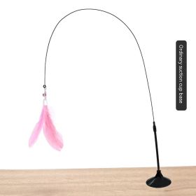 Cat Toy Long Brush Holder Suction Cup With Bell (Option: Ordinary Sucker Pink Wool)