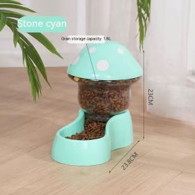 Automatic Pet Feeder Cat Rice Bowl (Option: Green Mushroom Feeder)