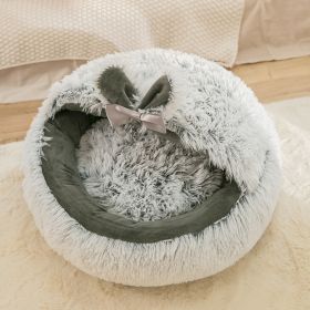 Cat Nest Warm Fully Enclosed (Option: Diameter 35cm-Gray Rabbit)