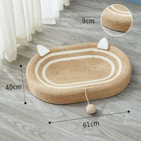 Cat Scratch Board Nest Handmade Oversized Sisal Thickened (Option: Cat Scratching Nest-Sisal Big Face Cat 61cm)