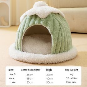 Cat Nest Pet Supplies Autumn And Winter Warm (Option: M-Green)