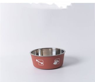 Stainless Steel Rice Bowl Dog Basin (Option: Cinnabar Red-S)