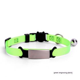 8-color Cat Collar With Detachable Buckle (Color: Green)